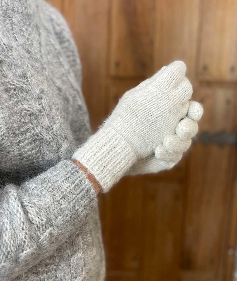 Alpaka Handschuhe Natur Pur